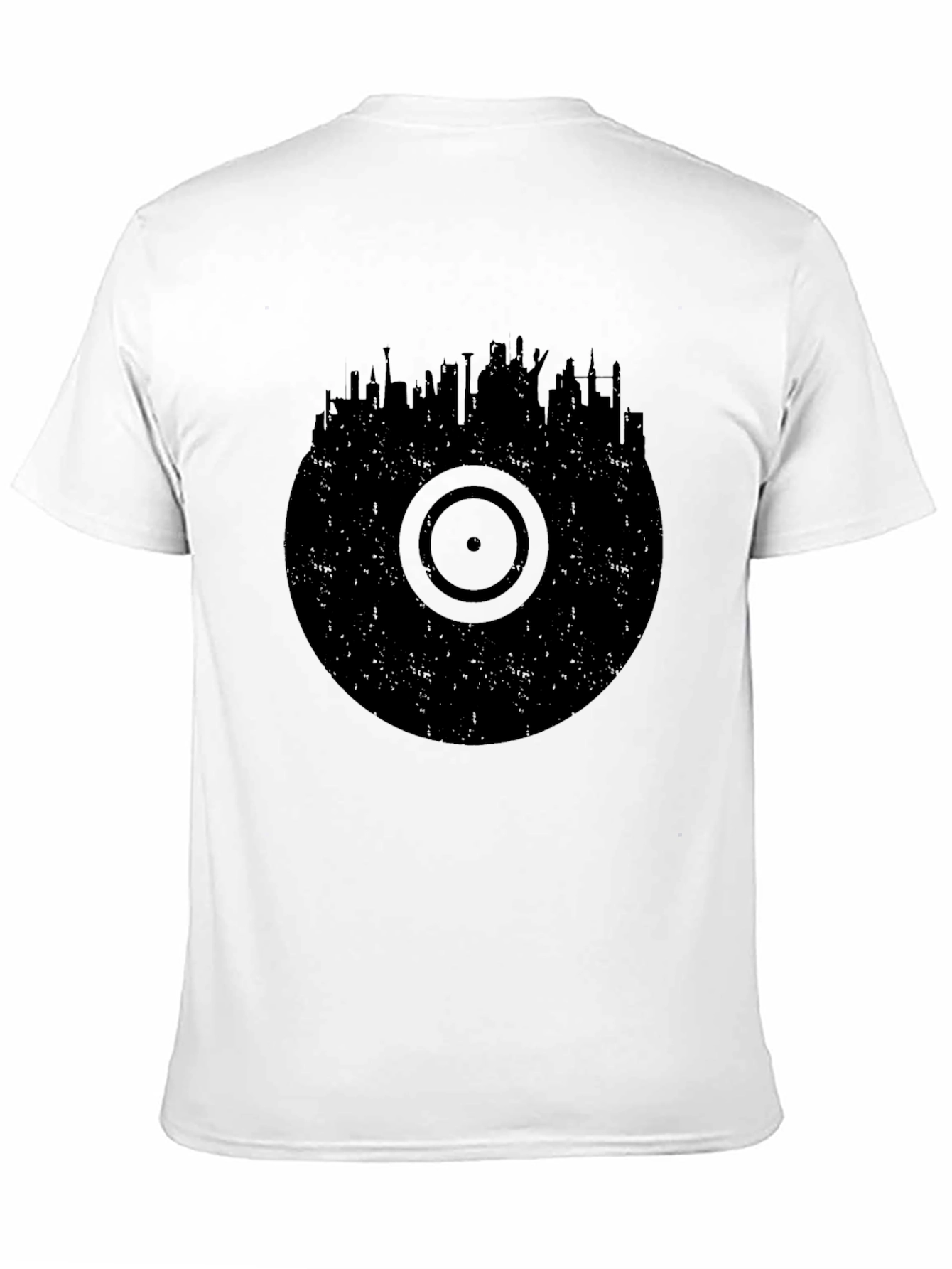 Vinyl Record Skyline Black T-Shirt