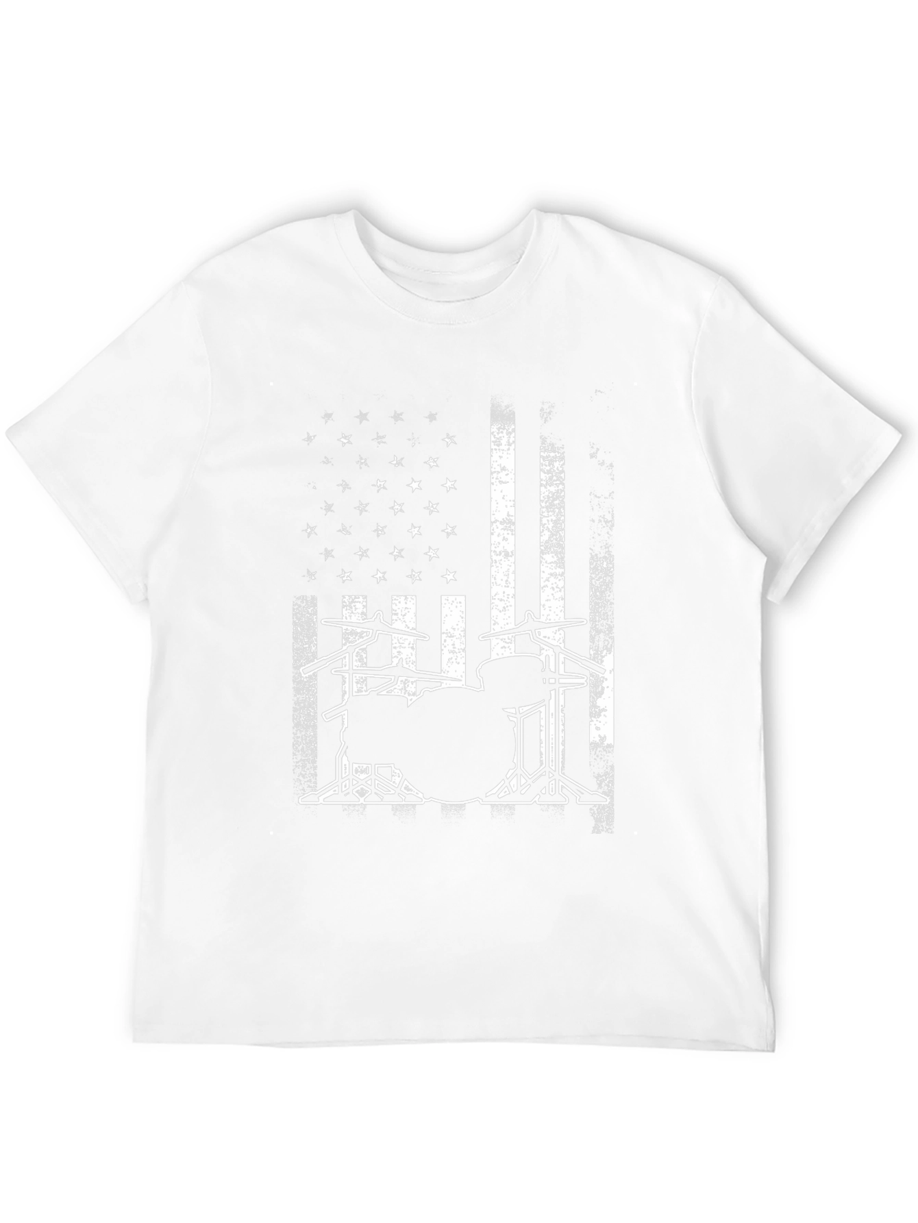 Drum Set American Flag Graphic T-Shirt