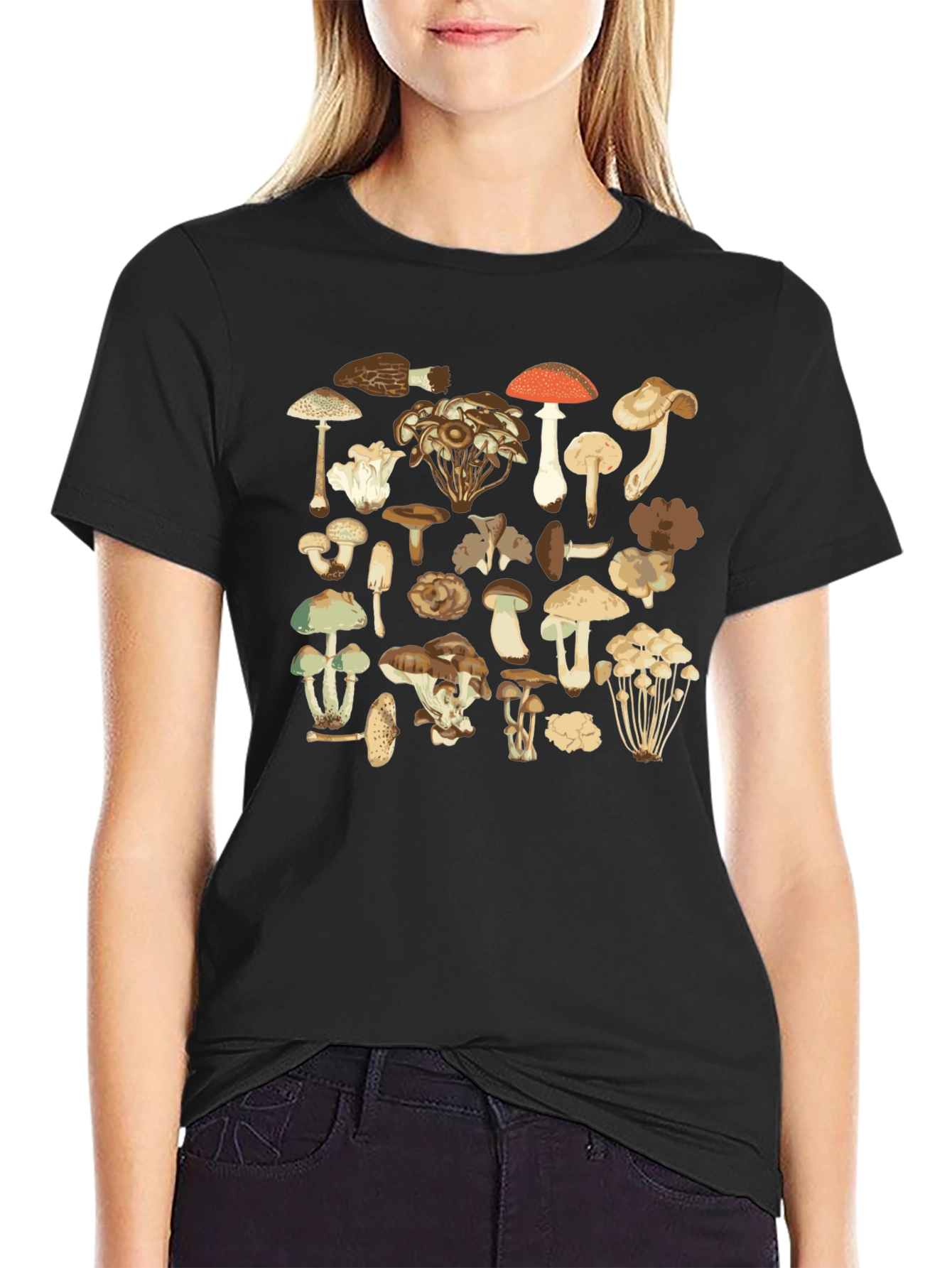Mushroom Print T-Shirt - Nature Inspired Tee