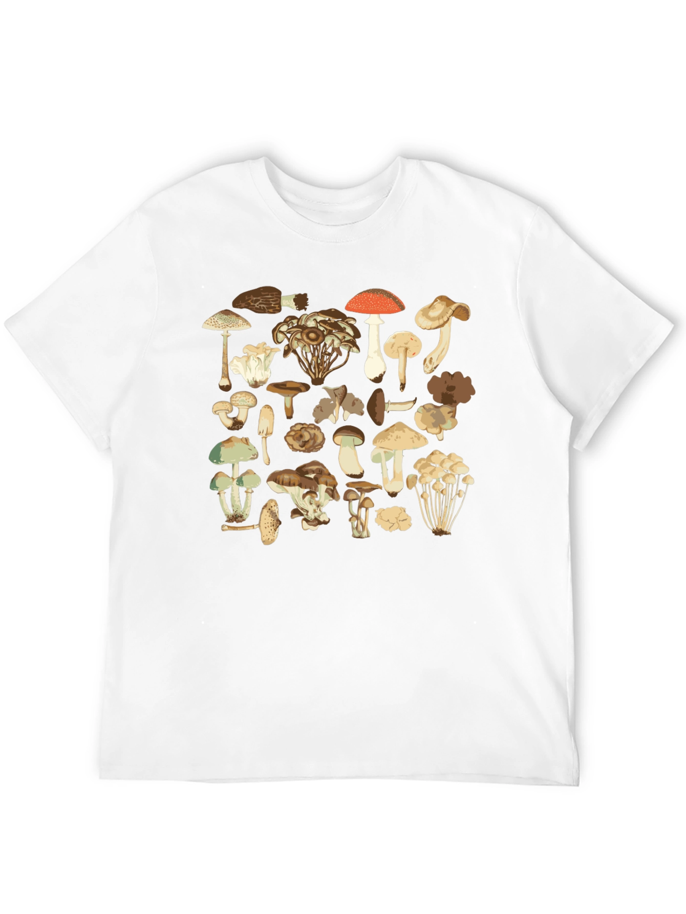 Mushroom Print T-Shirt - Nature Inspired Tee