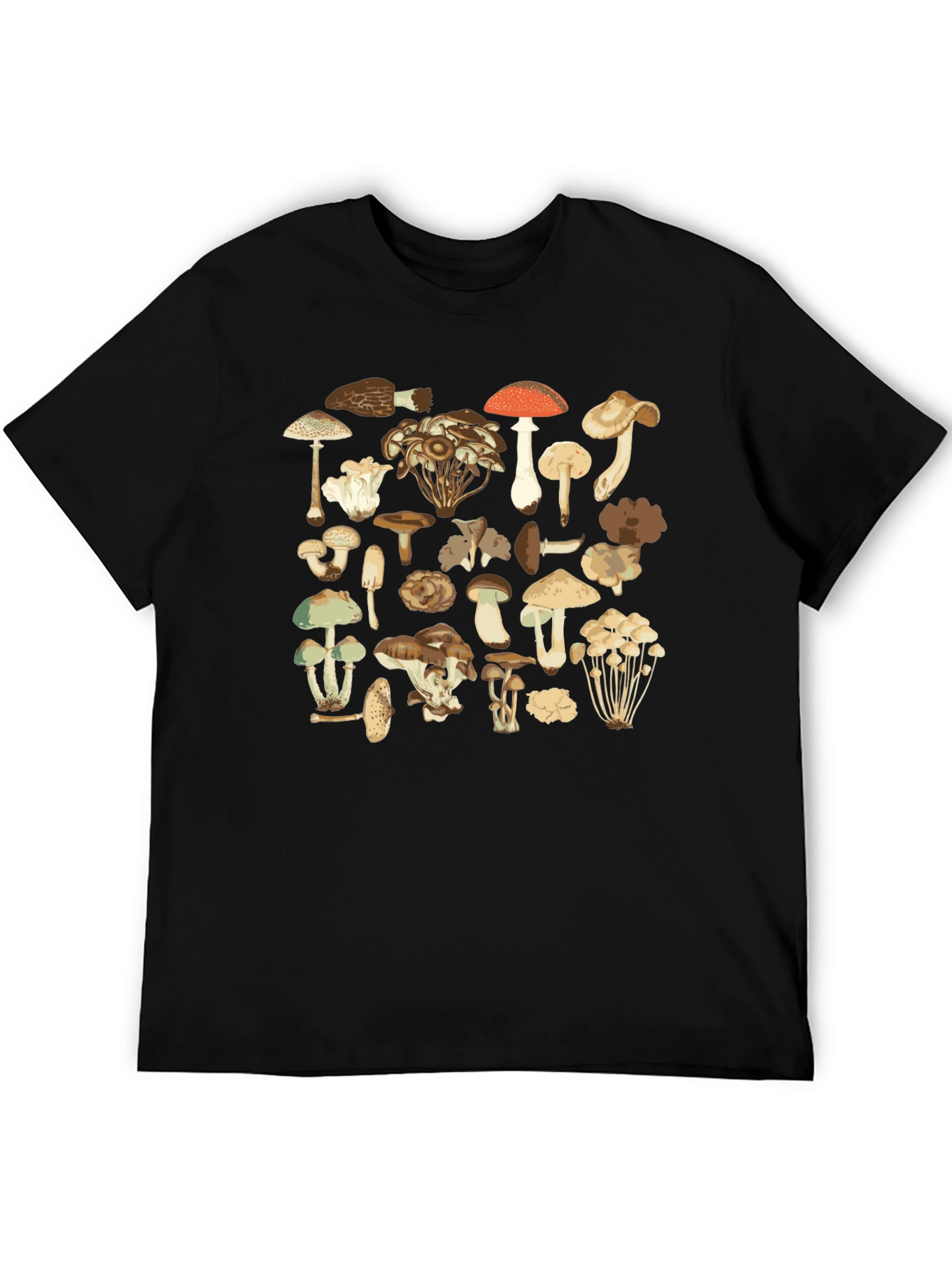 Mushroom Print T-Shirt - Nature Inspired Tee