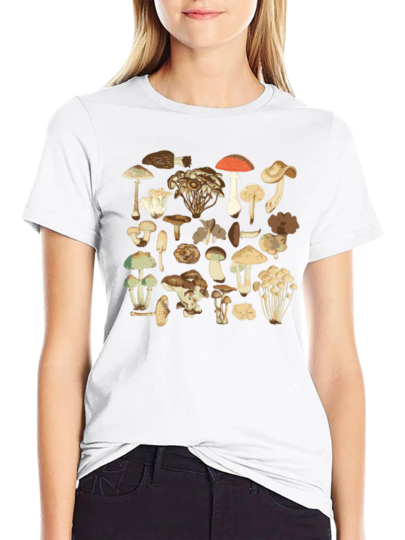 Mushroom Print T-Shirt - Nature Inspired Tee