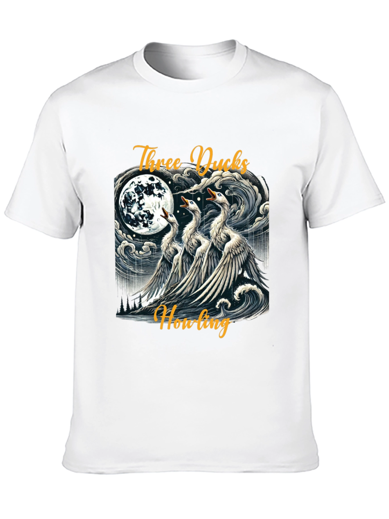 Three Ducks Howling Graphic Tee - Black