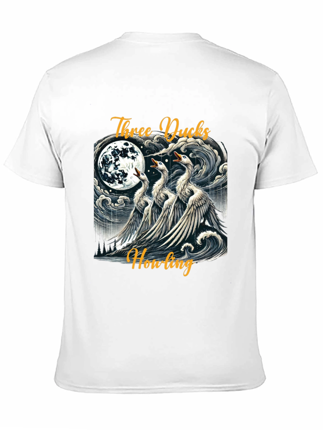 Three Ducks Howling Graphic Tee - Black