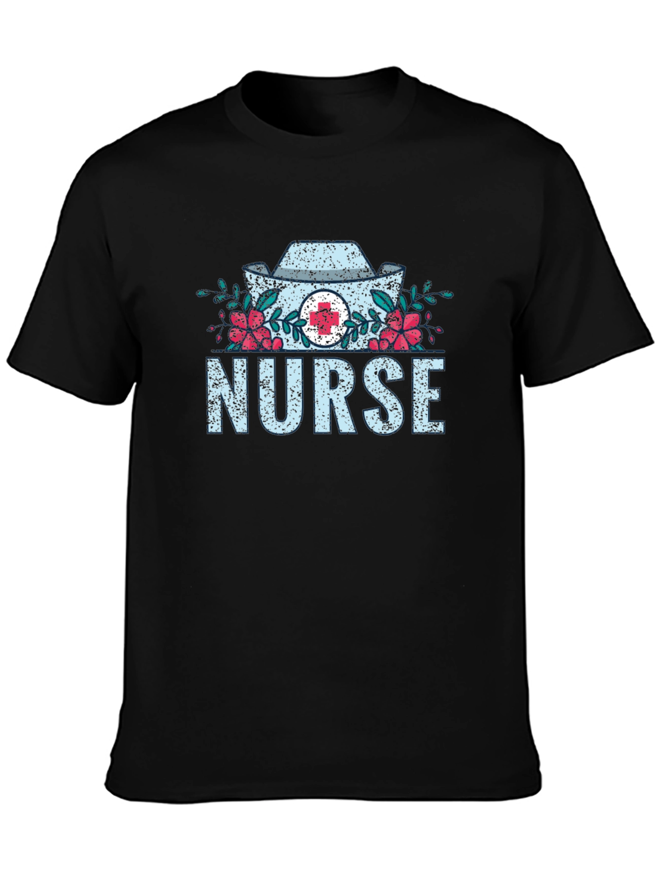 Nurse Floral Graphic T-Shirt - Medical Profession Apparel