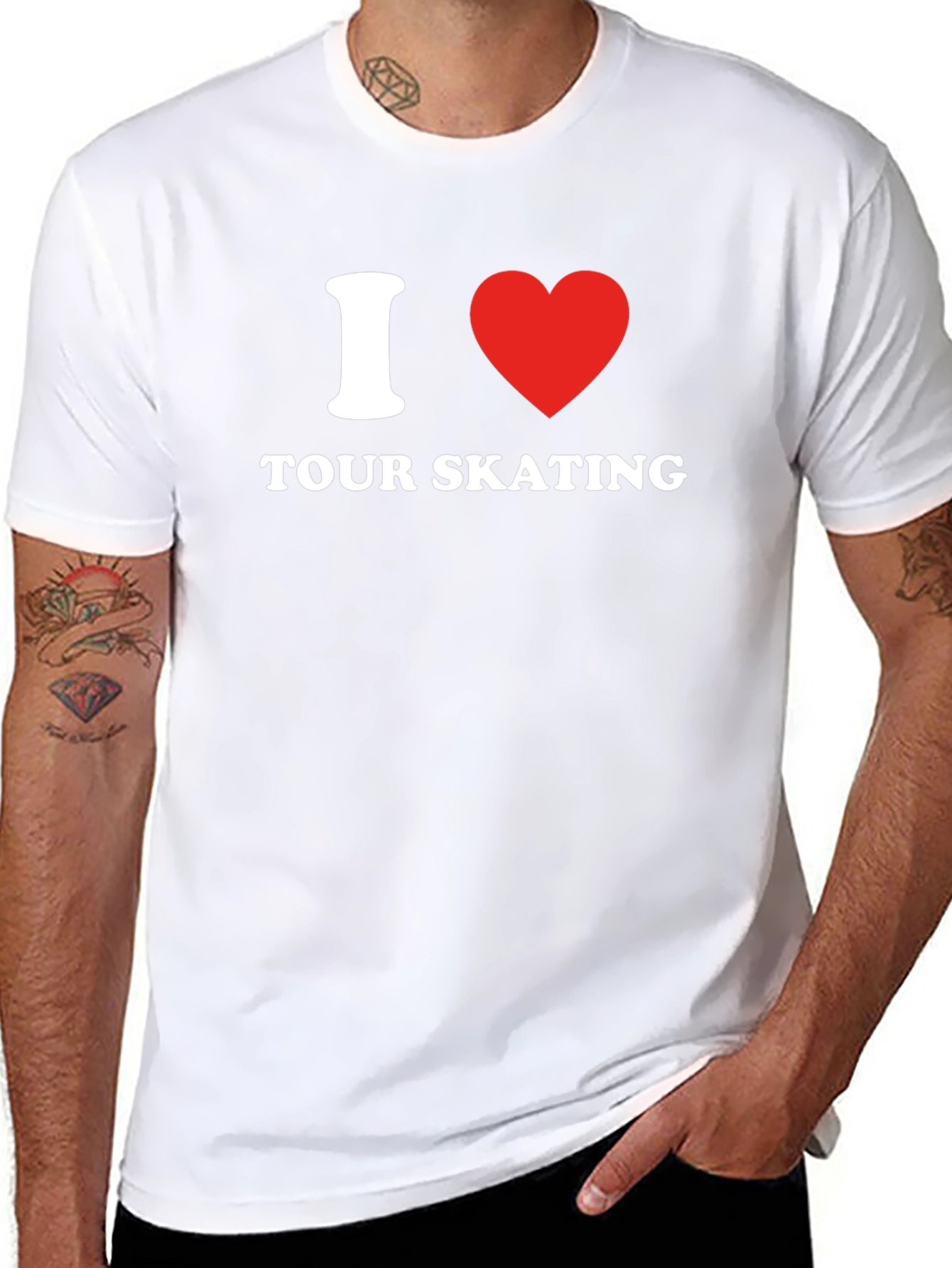 I Heart Tour Skating Graphic T-Shirt - Black