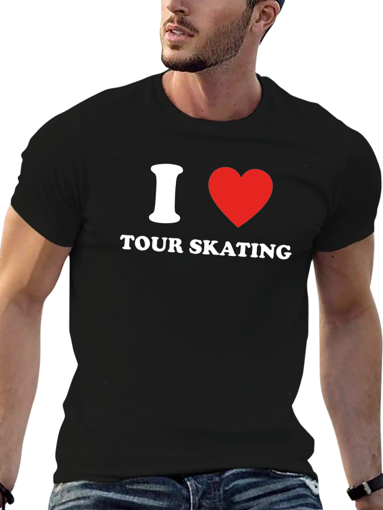 I Heart Tour Skating Graphic T-Shirt - Black