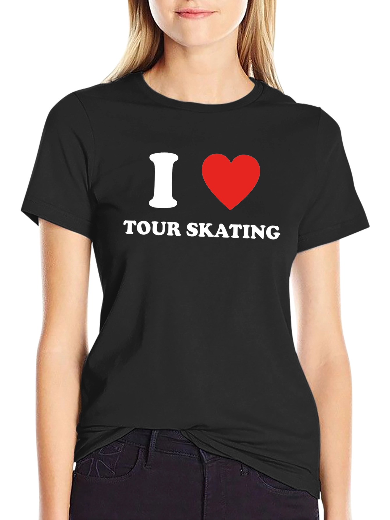 I Heart Tour Skating Graphic T-Shirt - Black
