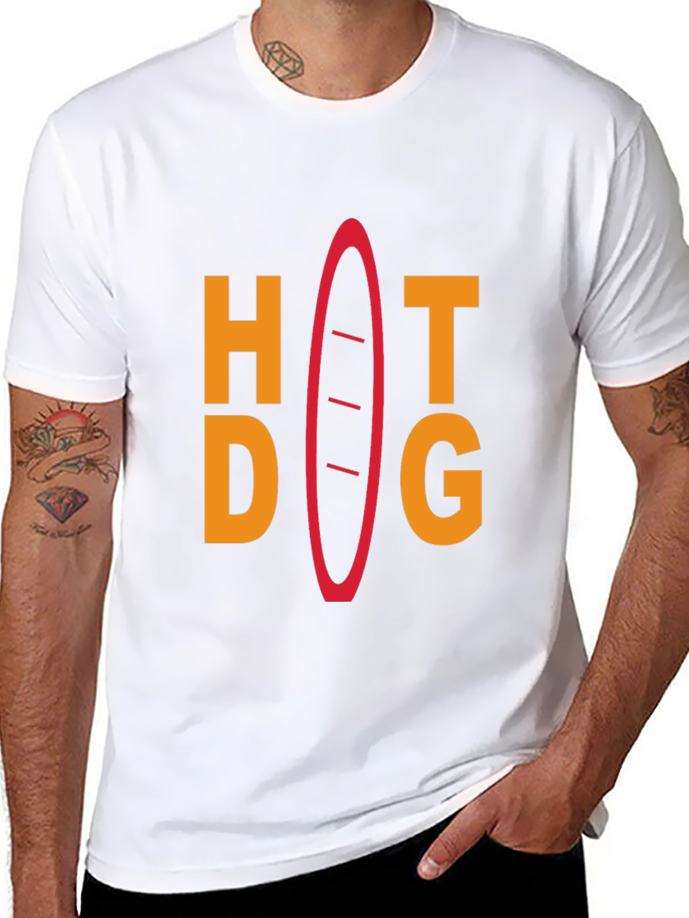 Hot Dog Graphic Tee - Unisex Black T-Shirt