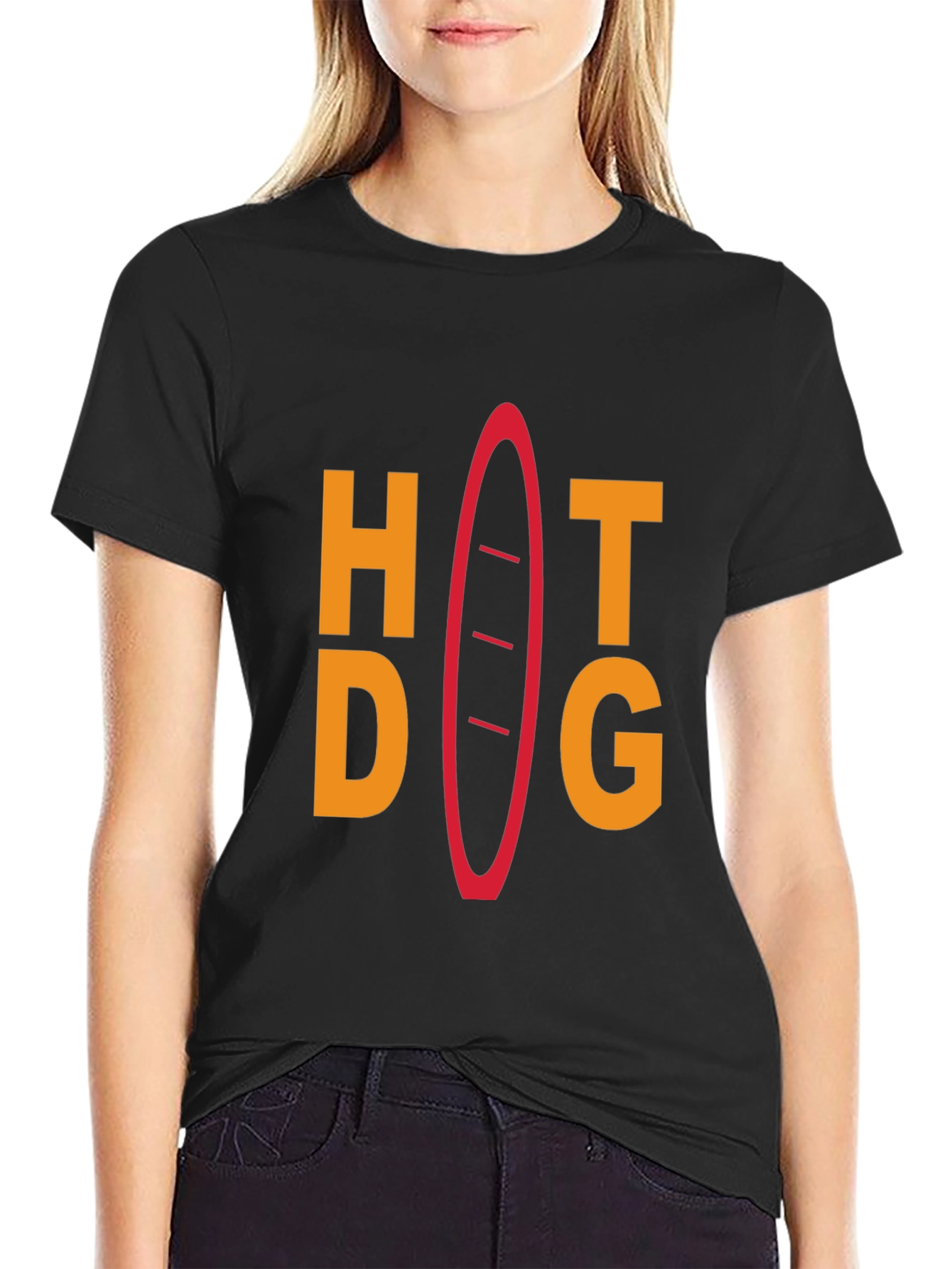 Hot Dog Graphic Tee - Unisex Black T-Shirt