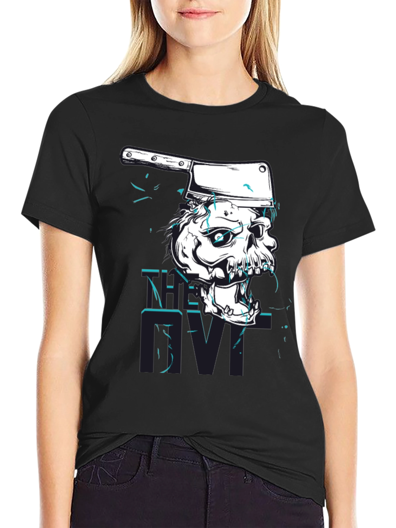Skull Cleaver Graphic Tee - Edgy Style