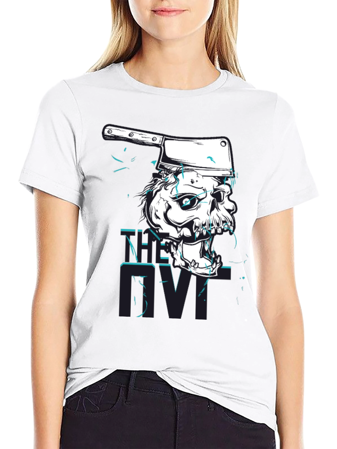 Skull Cleaver Graphic Tee - Edgy Style