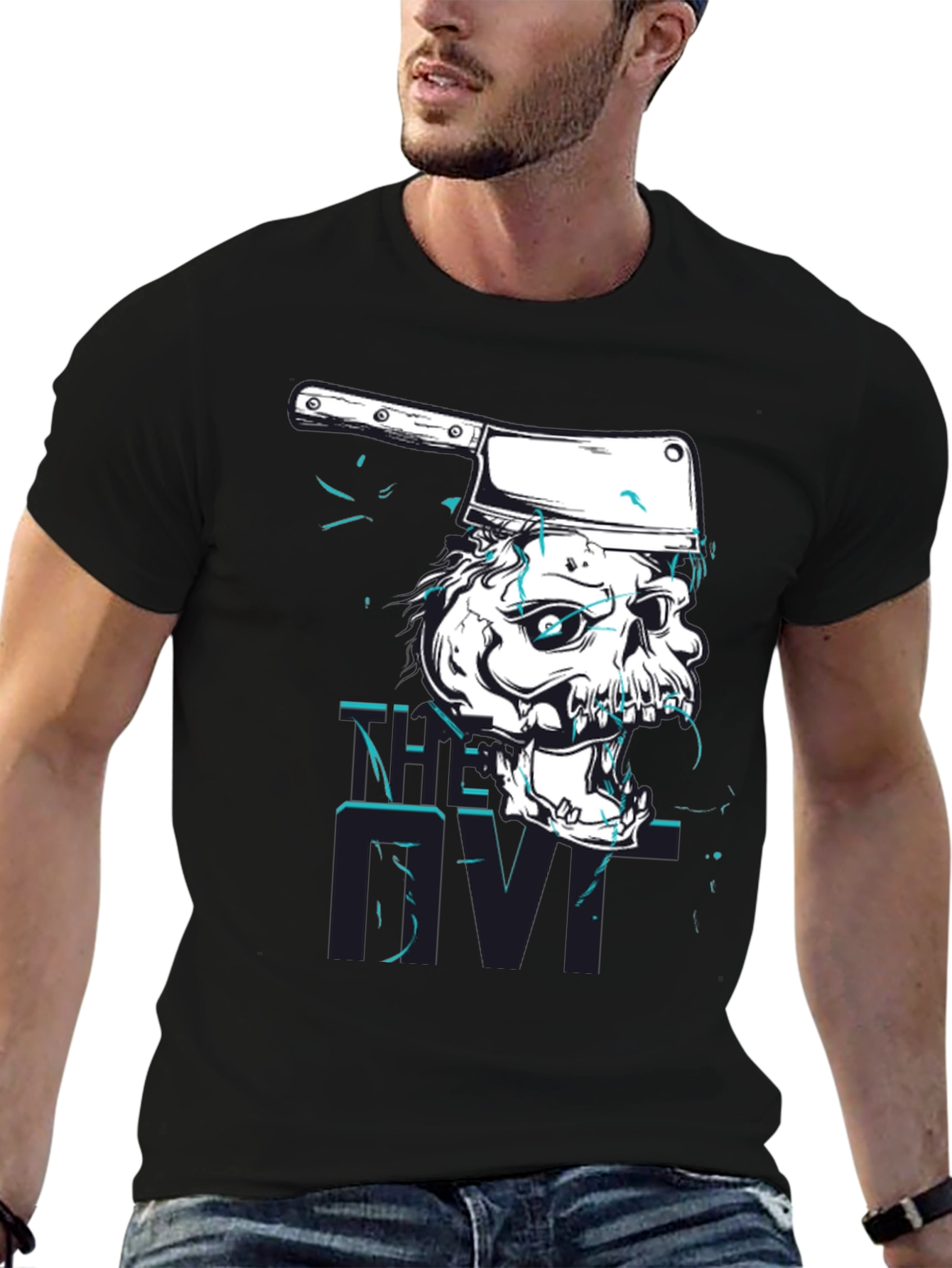 Skull Cleaver Graphic Tee - Edgy Style
