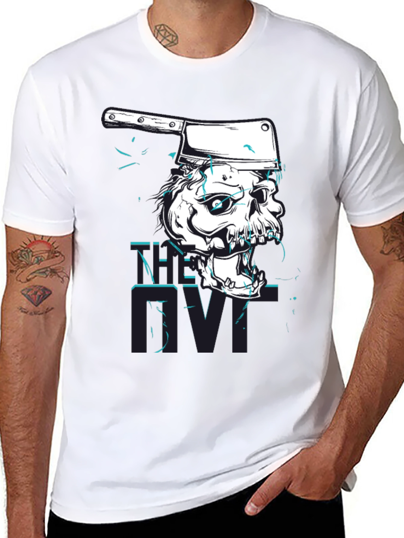 Skull Cleaver Graphic Tee - Edgy Style