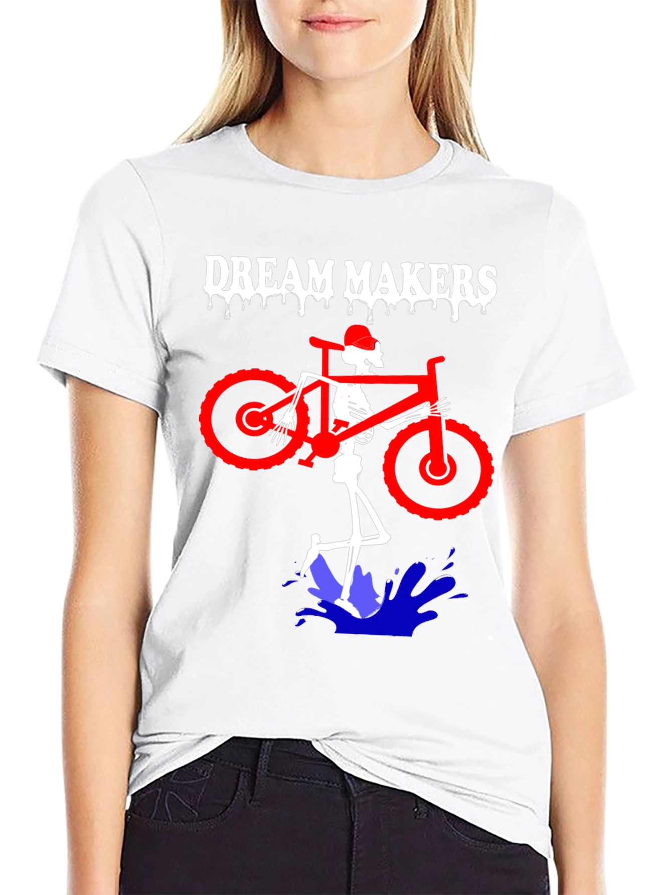 Dream Makers Skeleton Biker Graphic Tee