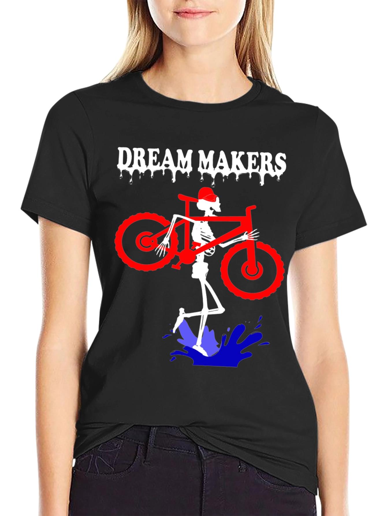 Dream Makers Skeleton Biker Graphic Tee
