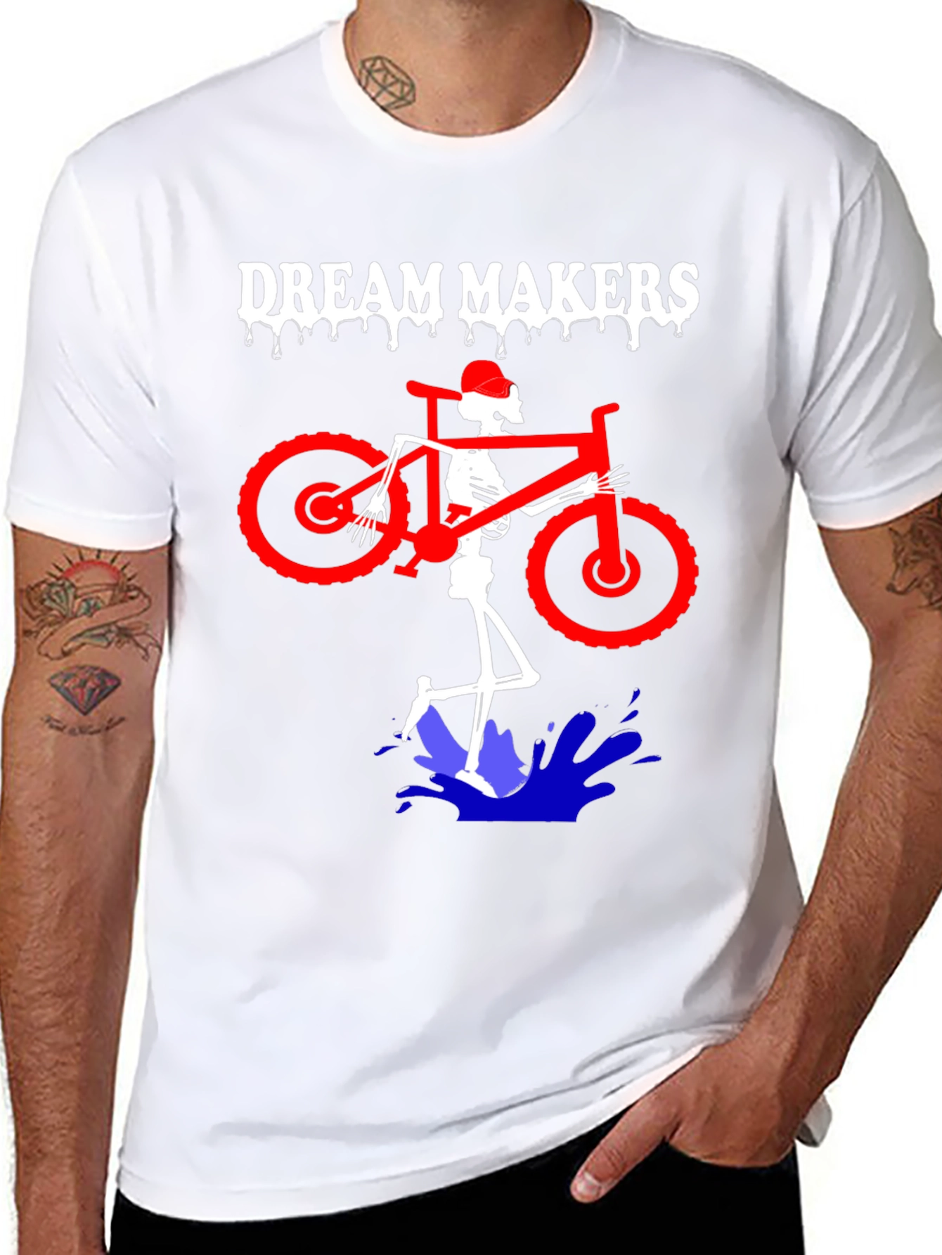 Dream Makers Skeleton Biker Graphic Tee