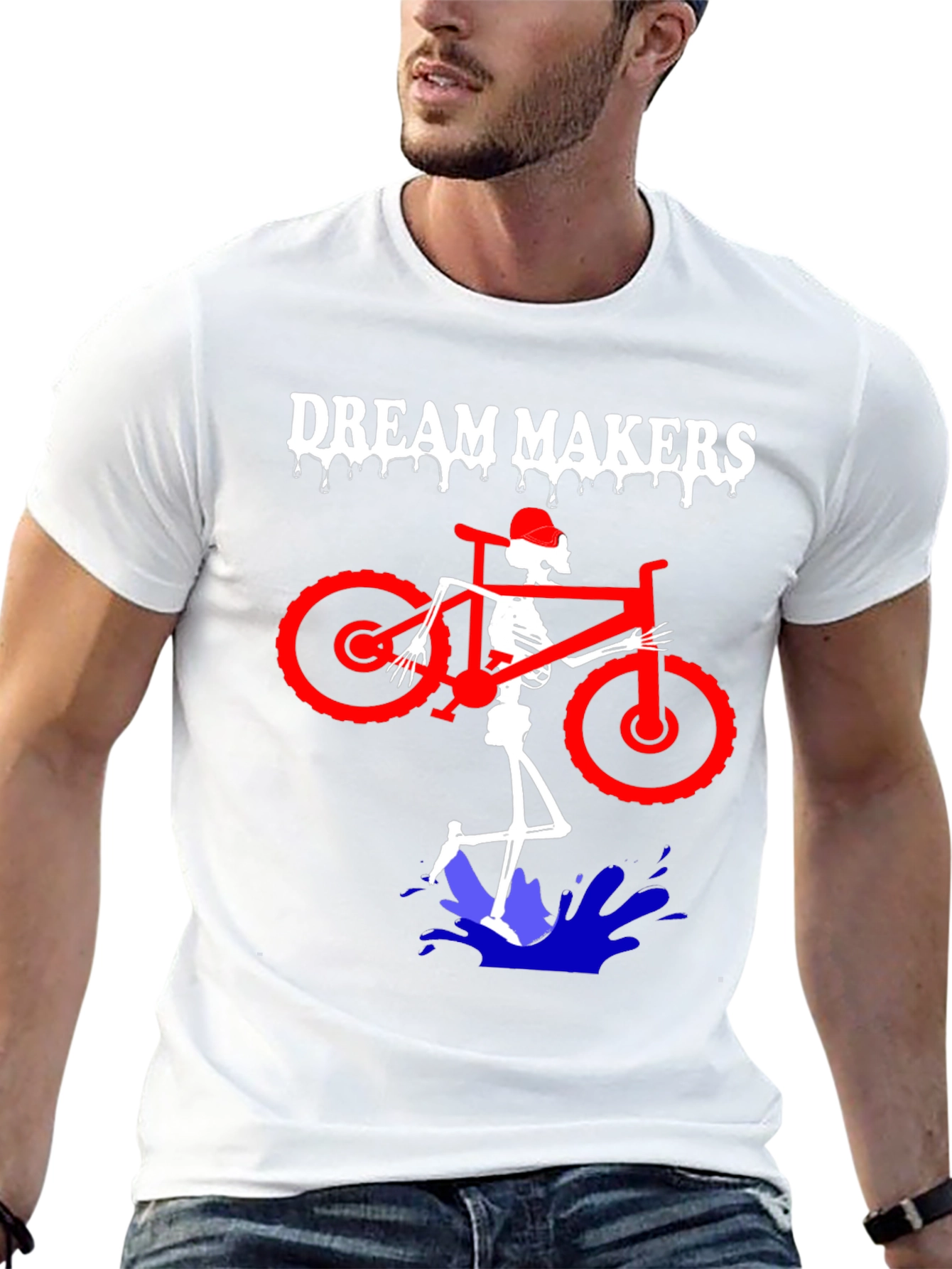 Dream Makers Skeleton Biker Graphic Tee