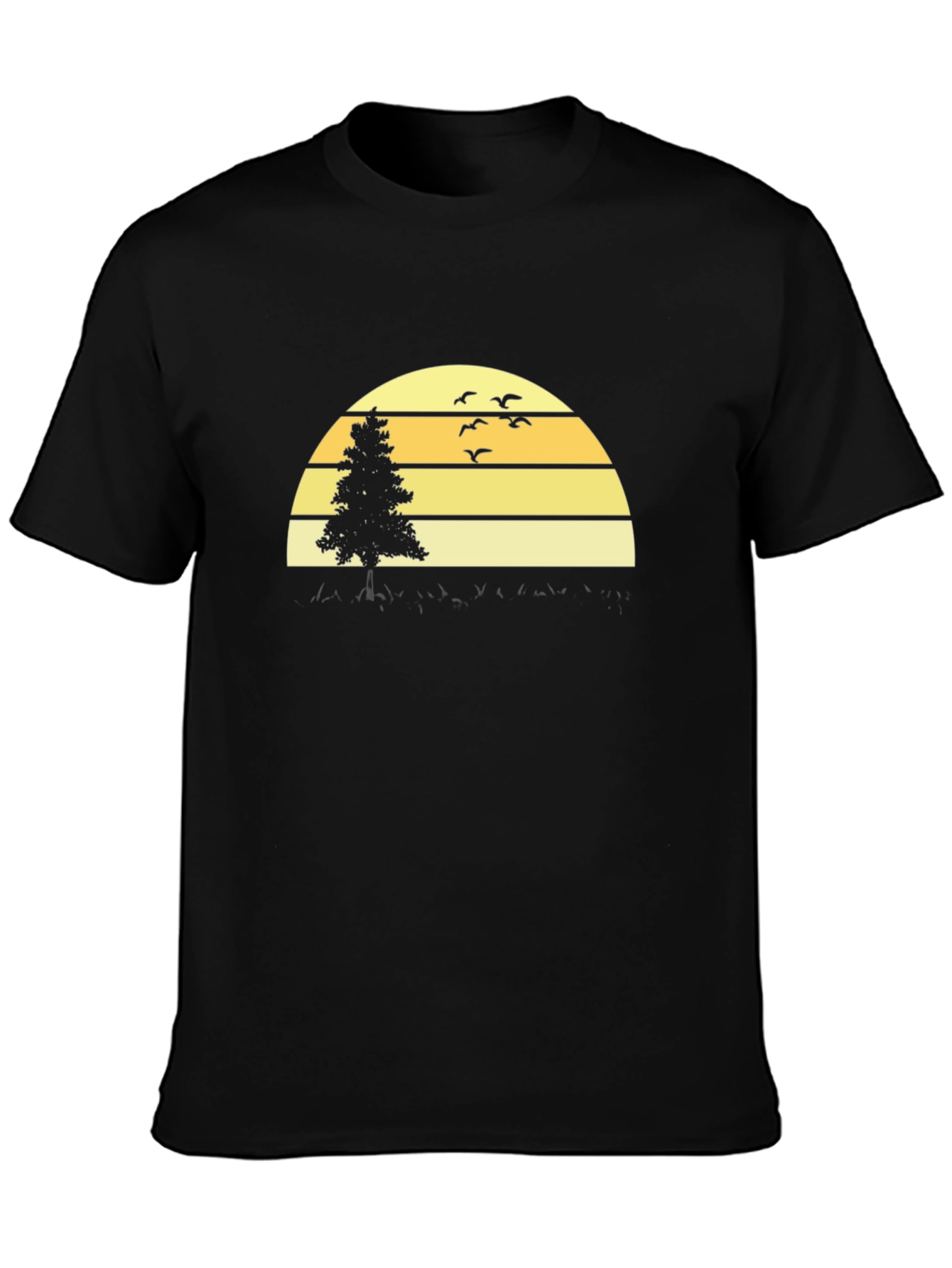 Sunset Tree Graphic Tee - Black