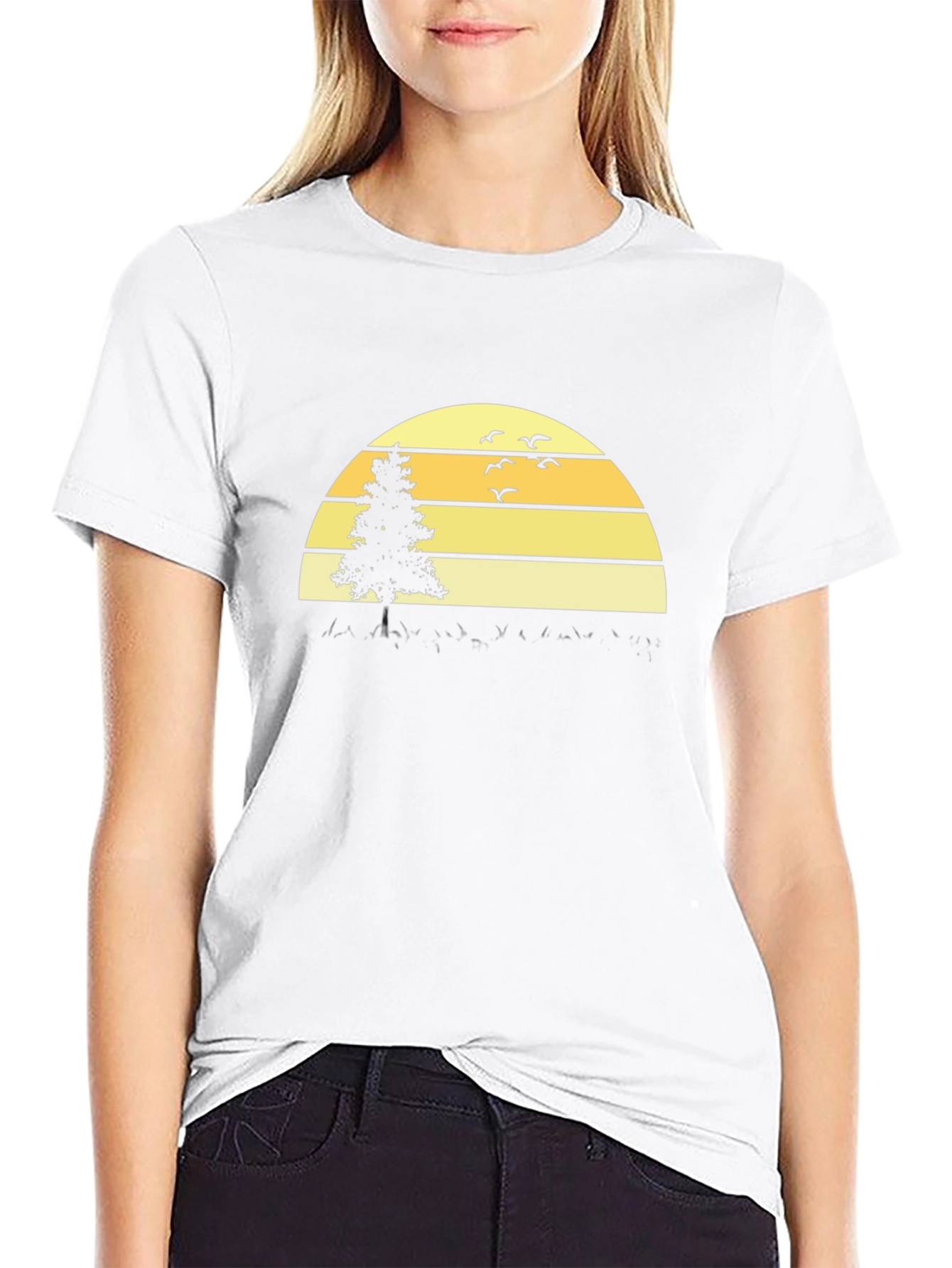 Sunset Tree Graphic Tee - Black