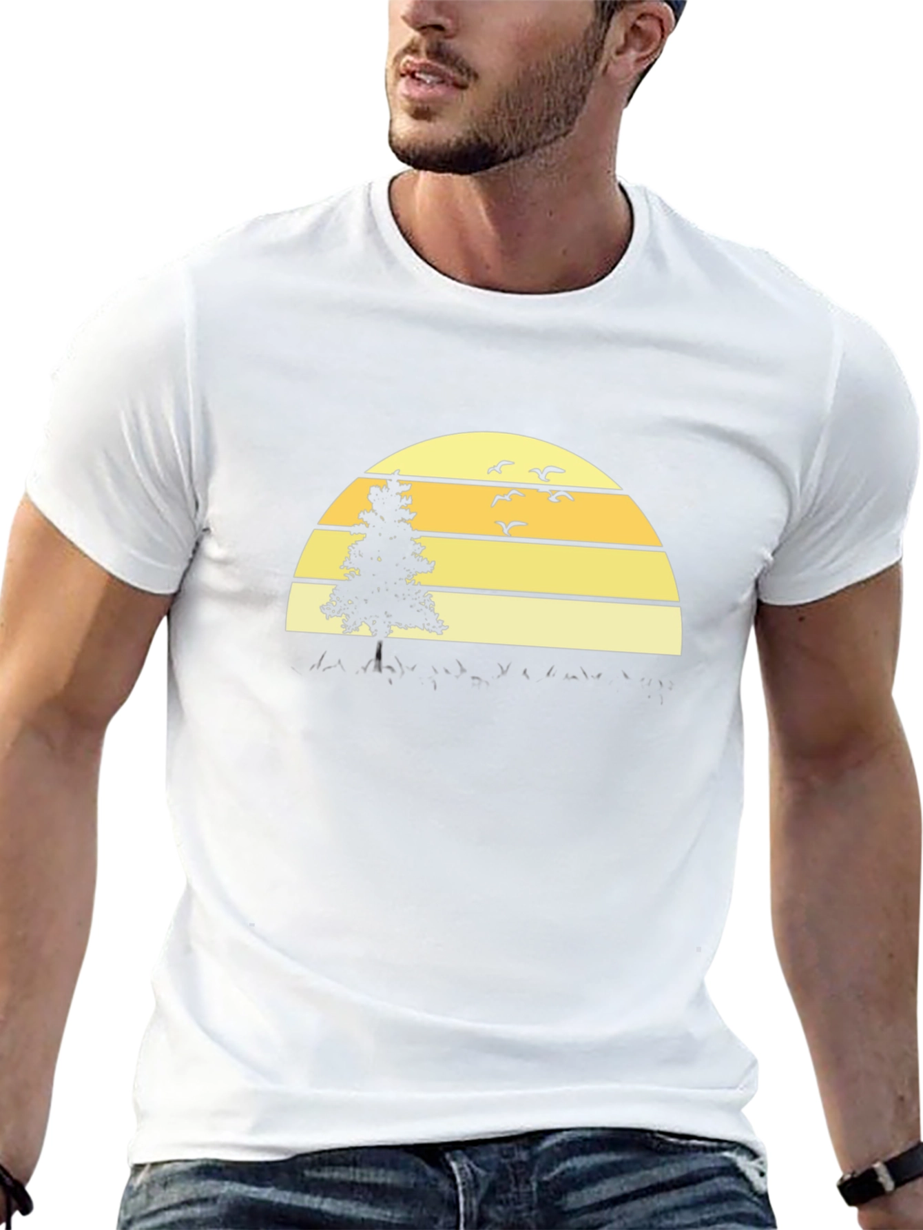 Sunset Tree Graphic Tee - Black