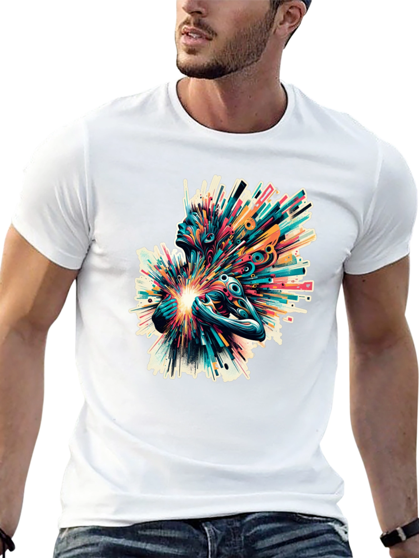 Abstract Art Graphic Tee - Black T-Shirt