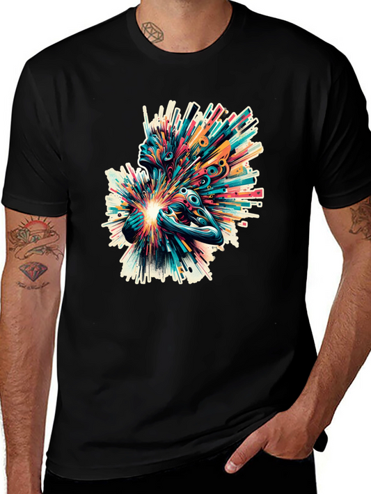 Abstract Art Graphic Tee - Black T-Shirt