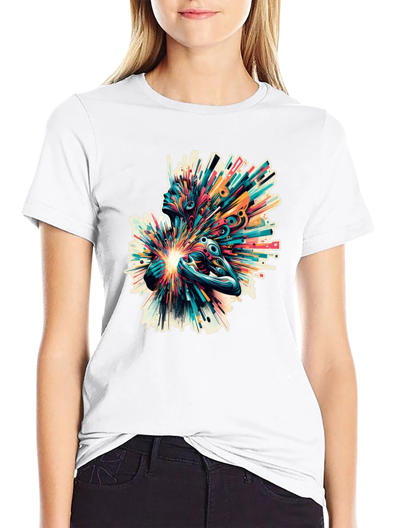 Abstract Art Graphic Tee - Black T-Shirt