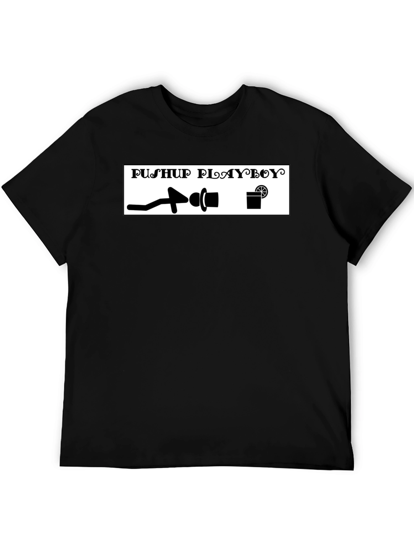 Pushup Playboy T-Shirt - Black Graphic Tee