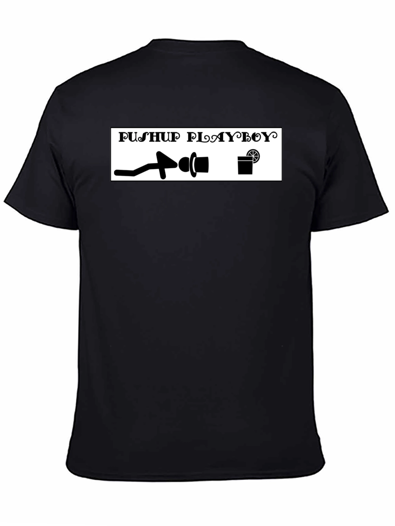 Pushup Playboy T-Shirt - Black Graphic Tee