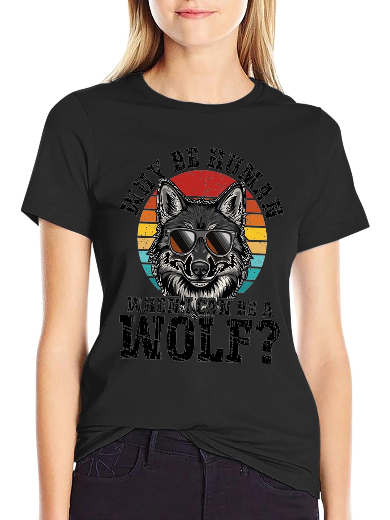 Why Be Human Wolf Graphic Tee