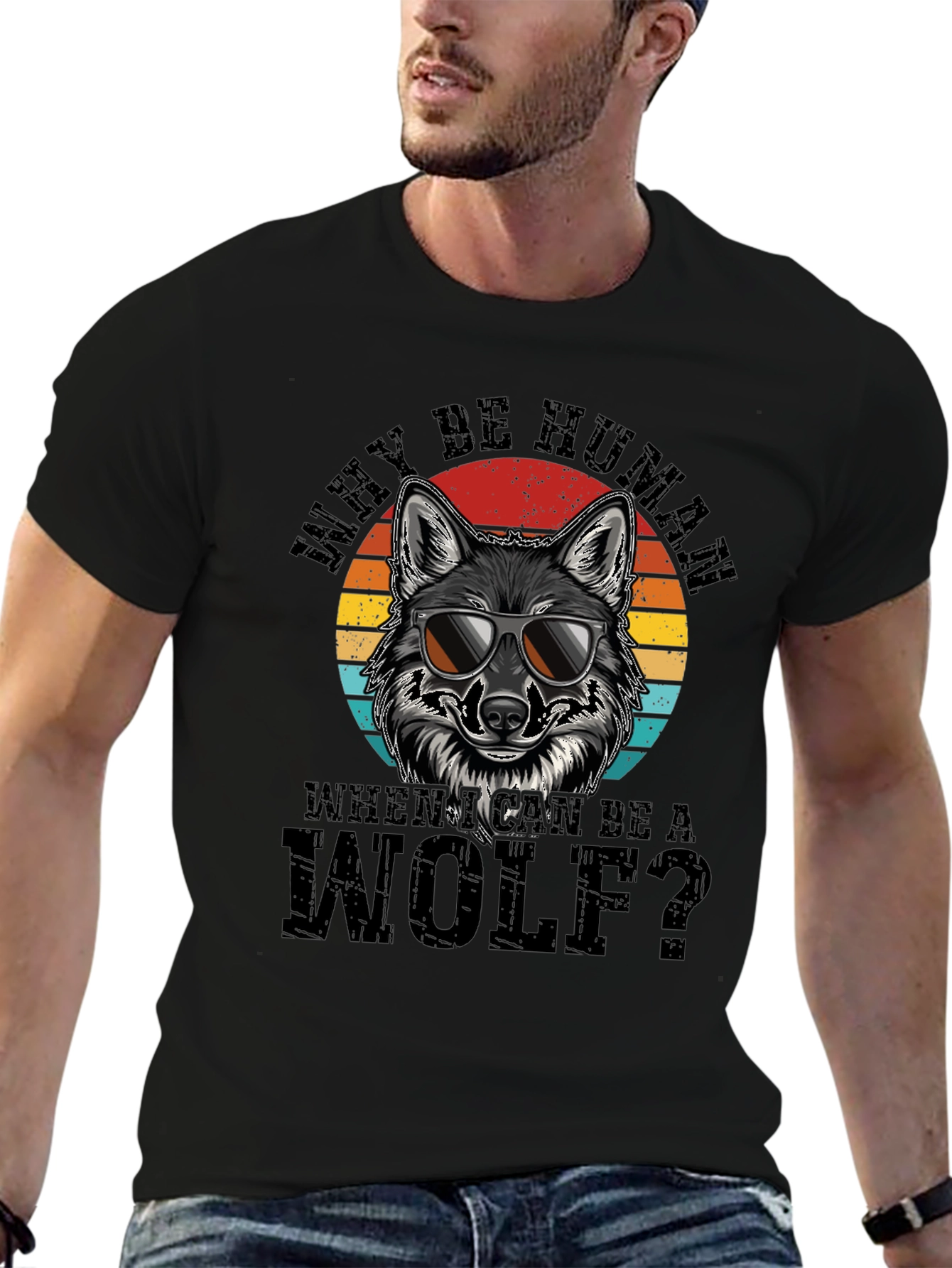 Why Be Human Wolf Graphic Tee