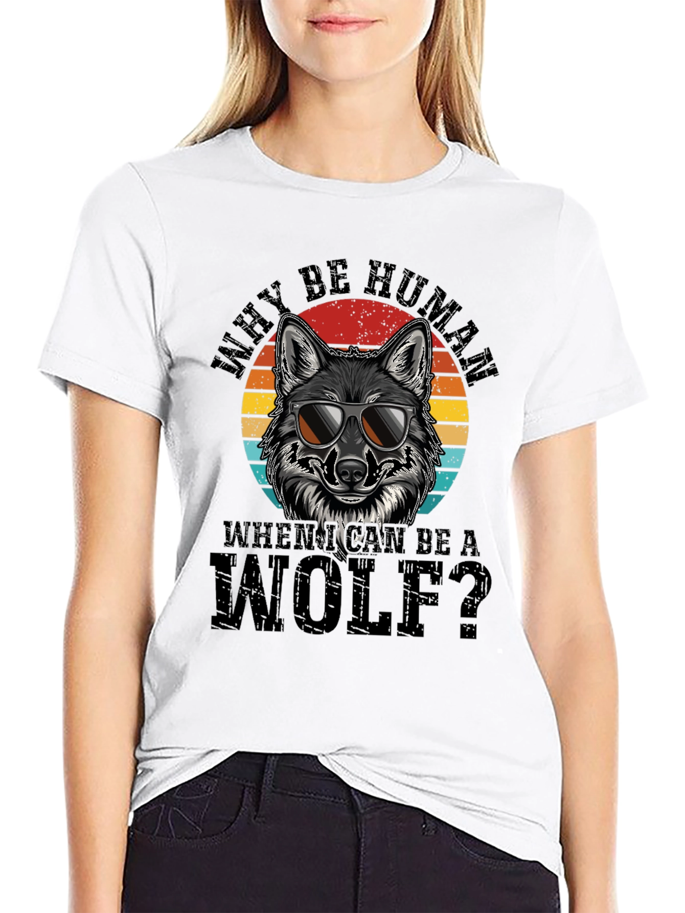 Why Be Human Wolf Graphic Tee