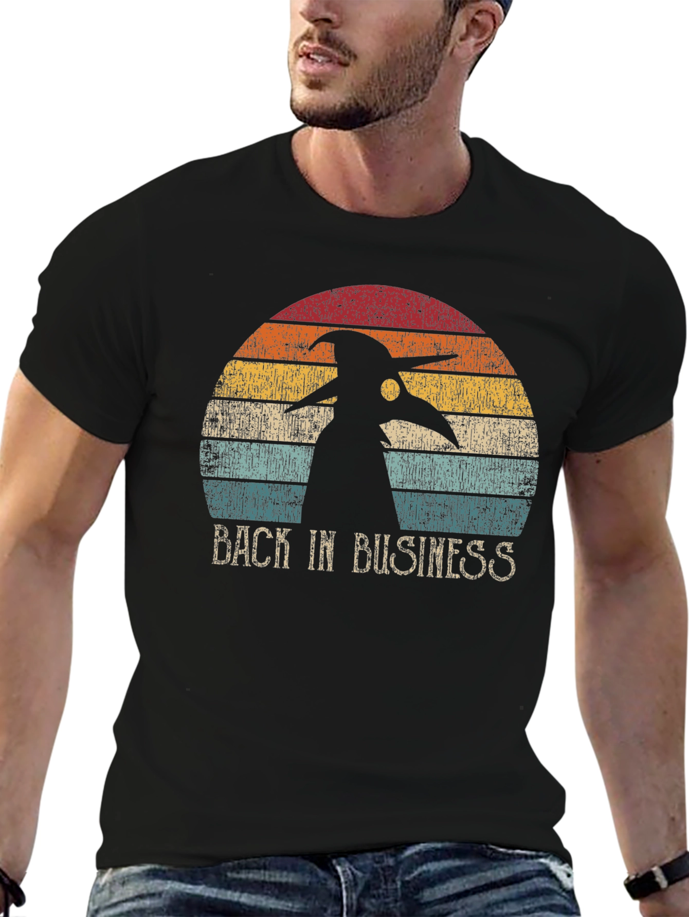 Plague Doctor Back in Business Retro T-Shirt