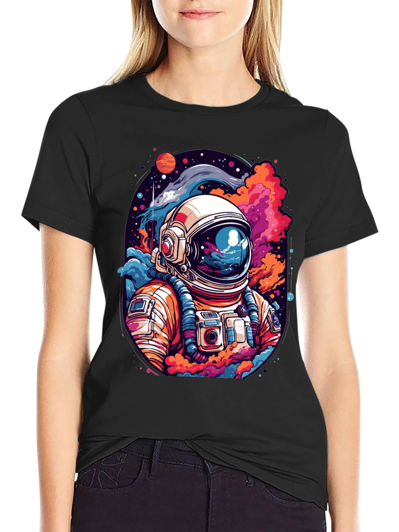 Cosmic Astronaut Graphic Tee - Mens Black T-Shirt