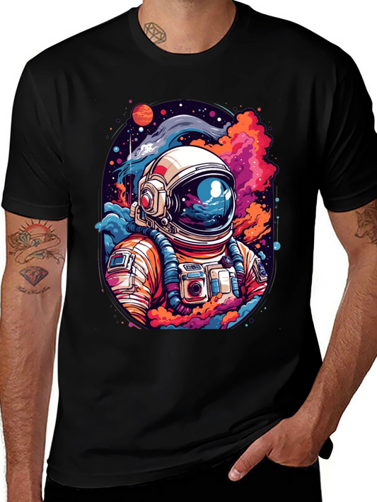 Cosmic Astronaut Graphic Tee - Mens Black T-Shirt