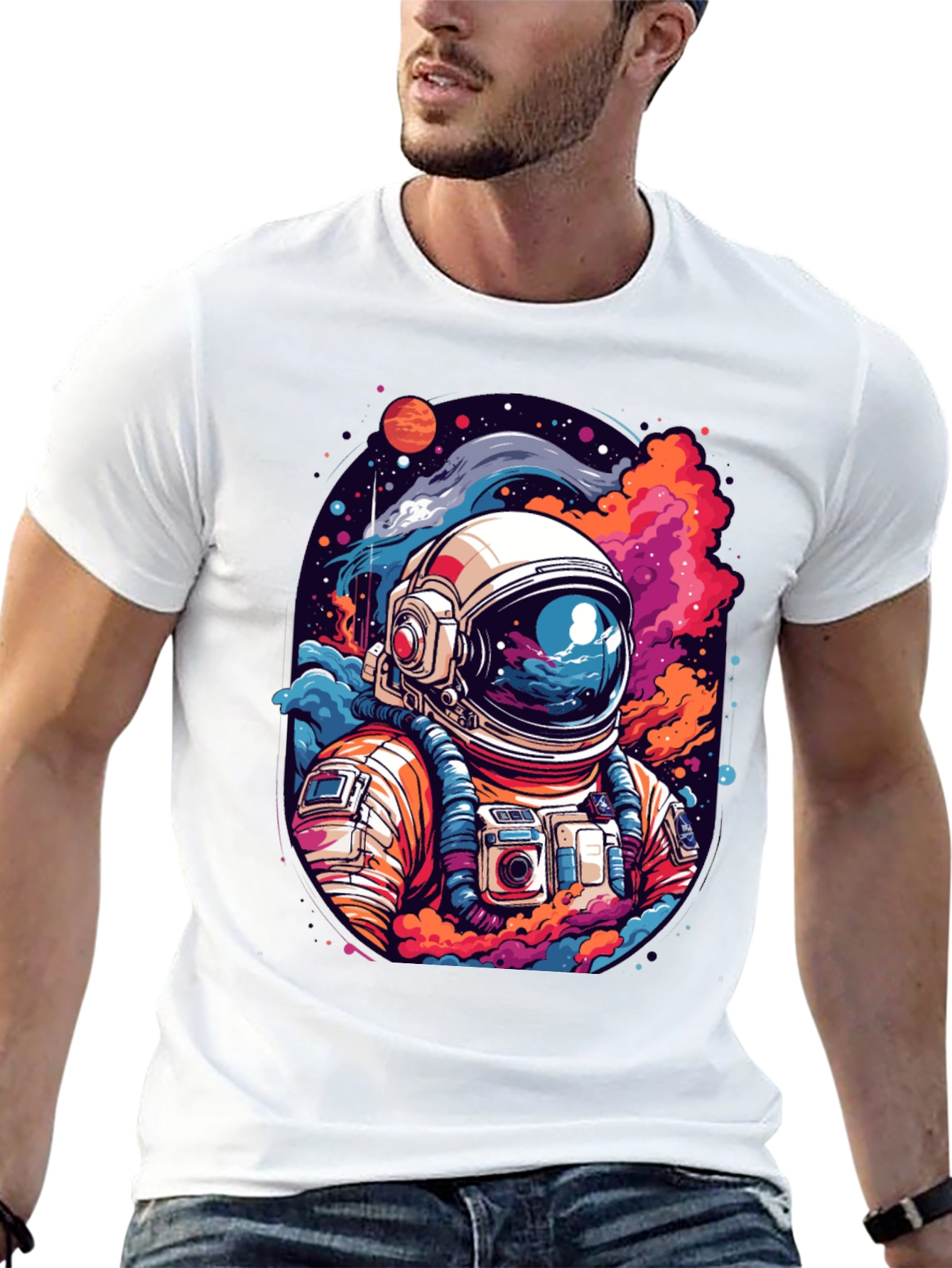 Cosmic Astronaut Graphic Tee - Mens Black T-Shirt
