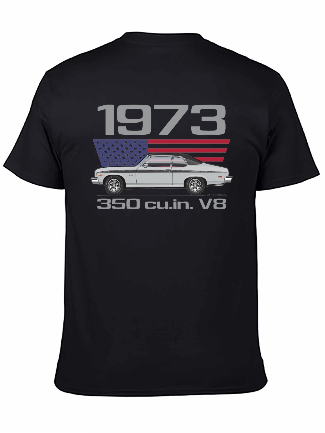 1973 Classic Car T-Shirt - V8 Engine Design
