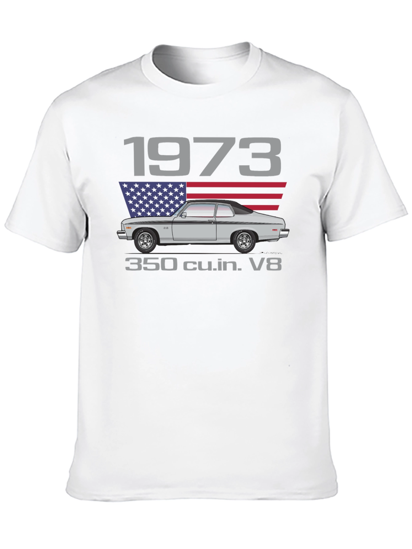 1973 Classic Car T-Shirt - V8 Engine Design