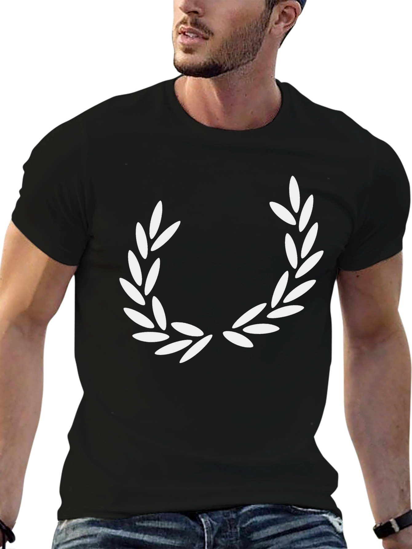 Laurel Wreath Graphic Black T-Shirt