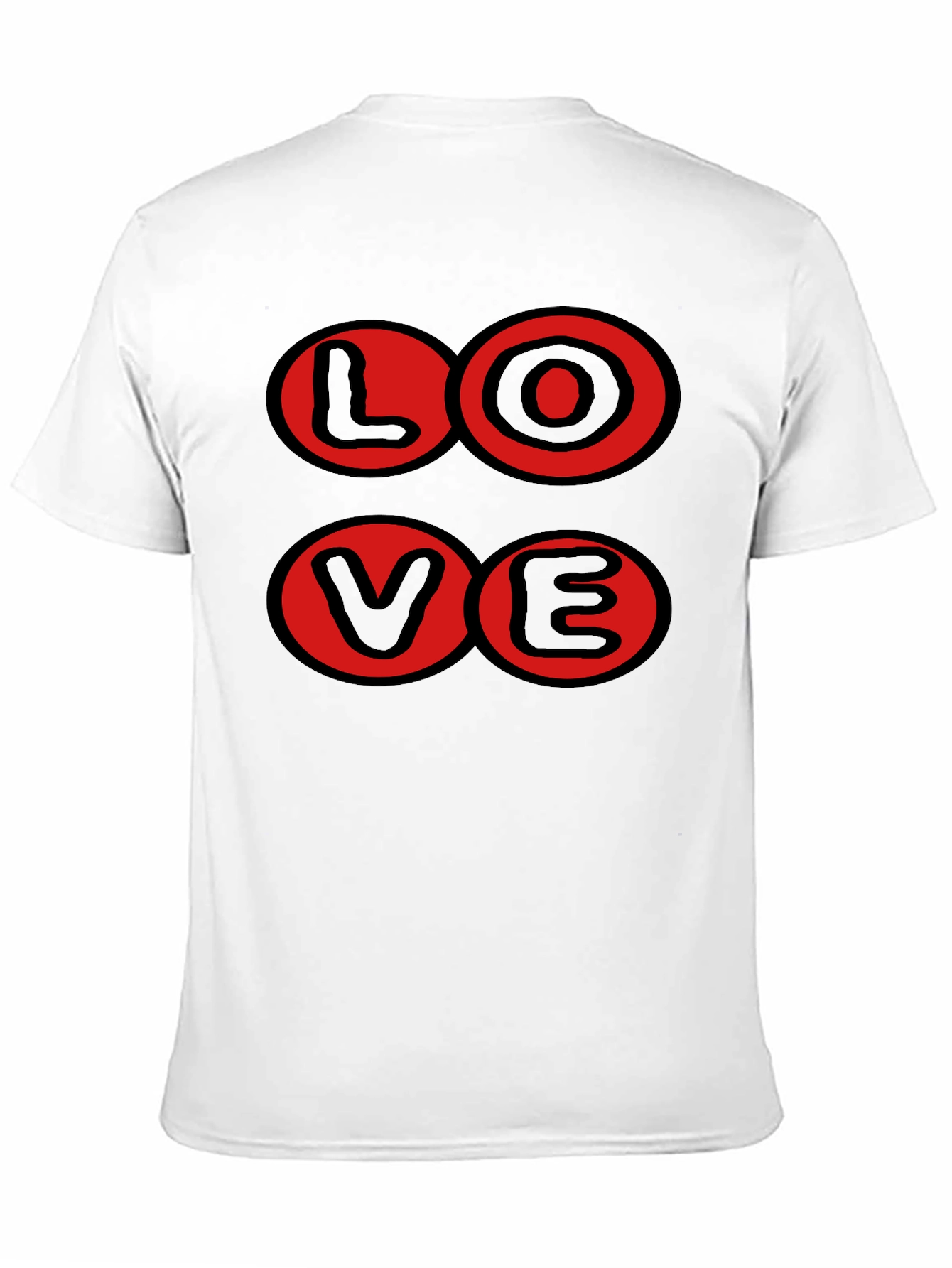 Love Graphic T-Shirt - Black with Red Circles
