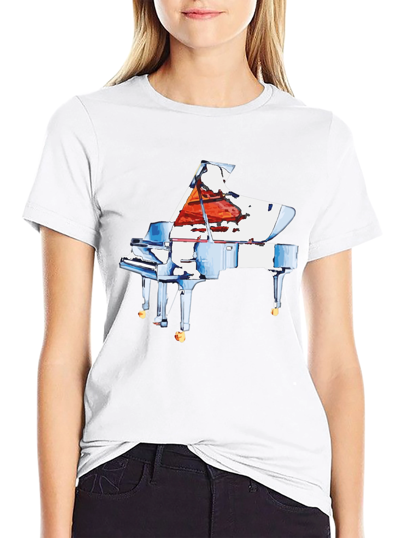 Piano Graphic Tee - Music Lovers T-Shirt