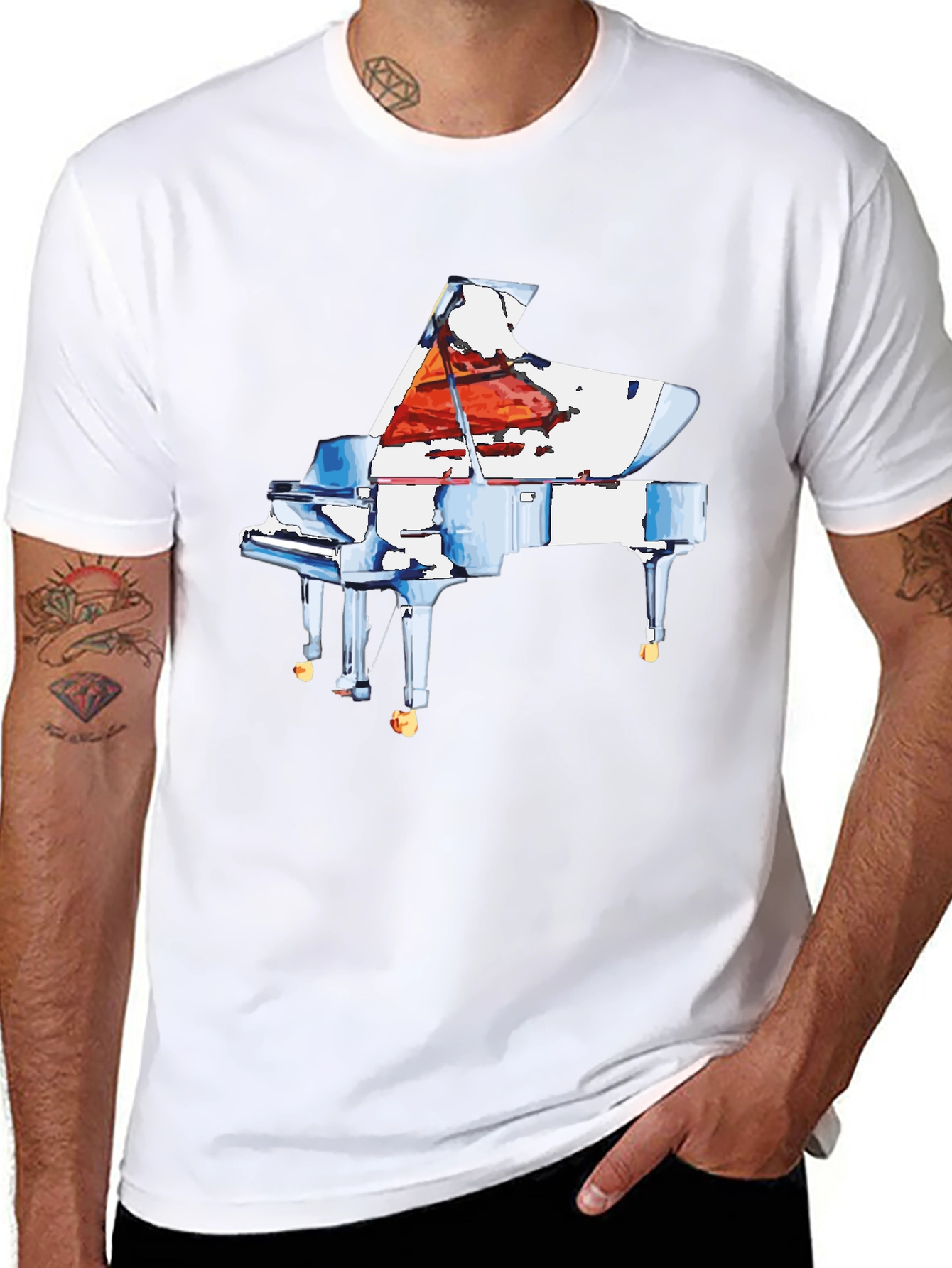 Piano Graphic Tee - Music Lovers T-Shirt