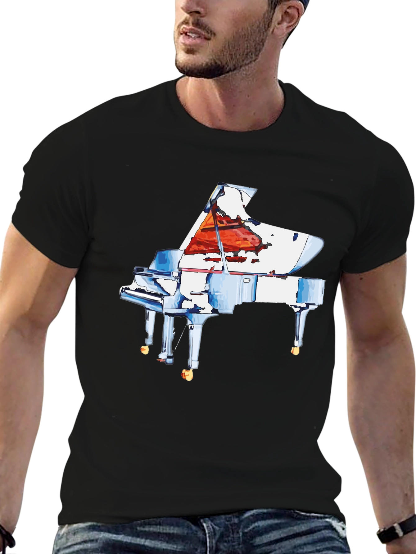 Piano Graphic Tee - Music Lovers T-Shirt
