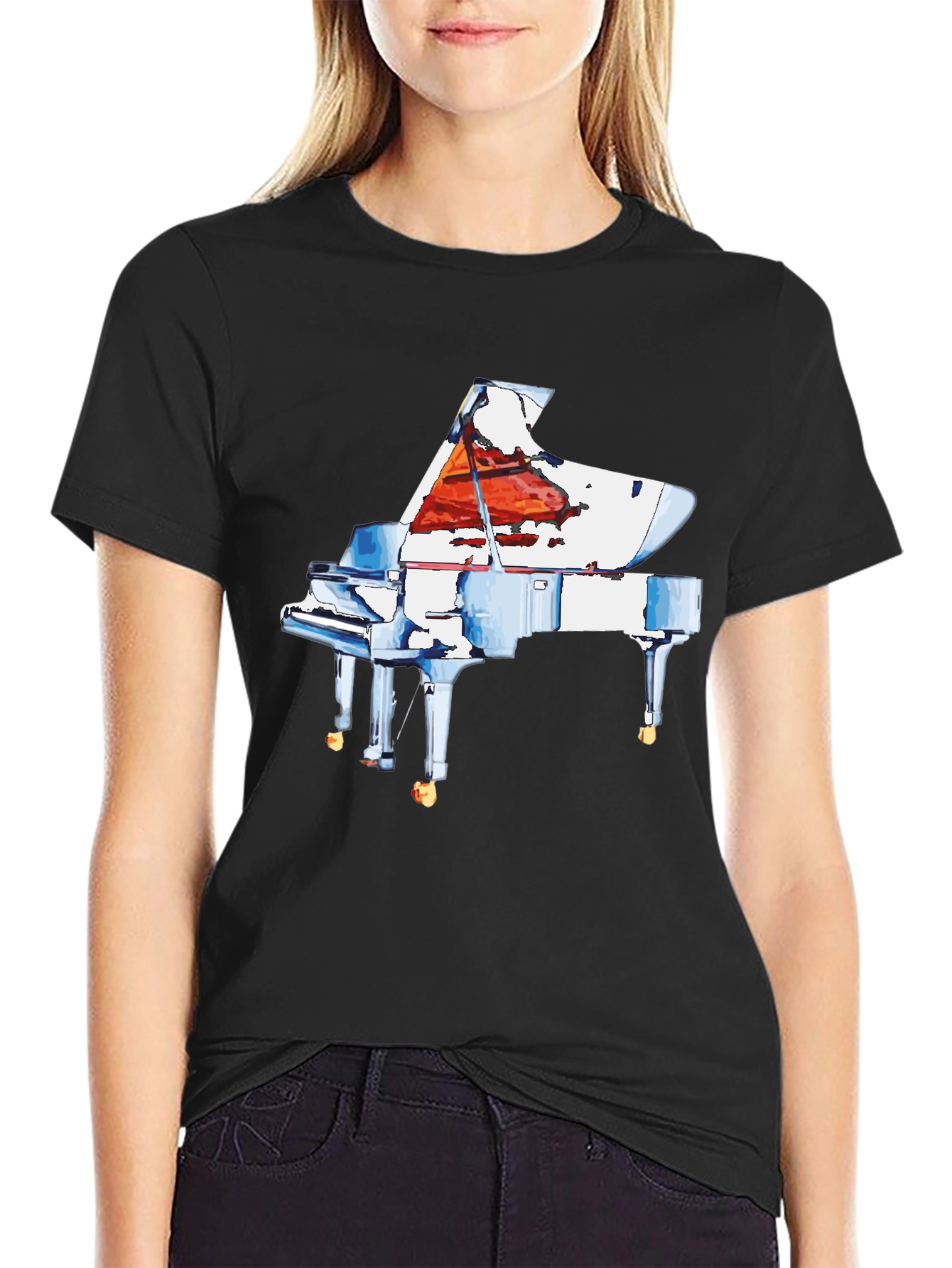 Piano Graphic Tee - Music Lovers T-Shirt