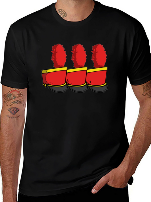 Novelty Drum Major Hats T-Shirt - Black Cotton Tee