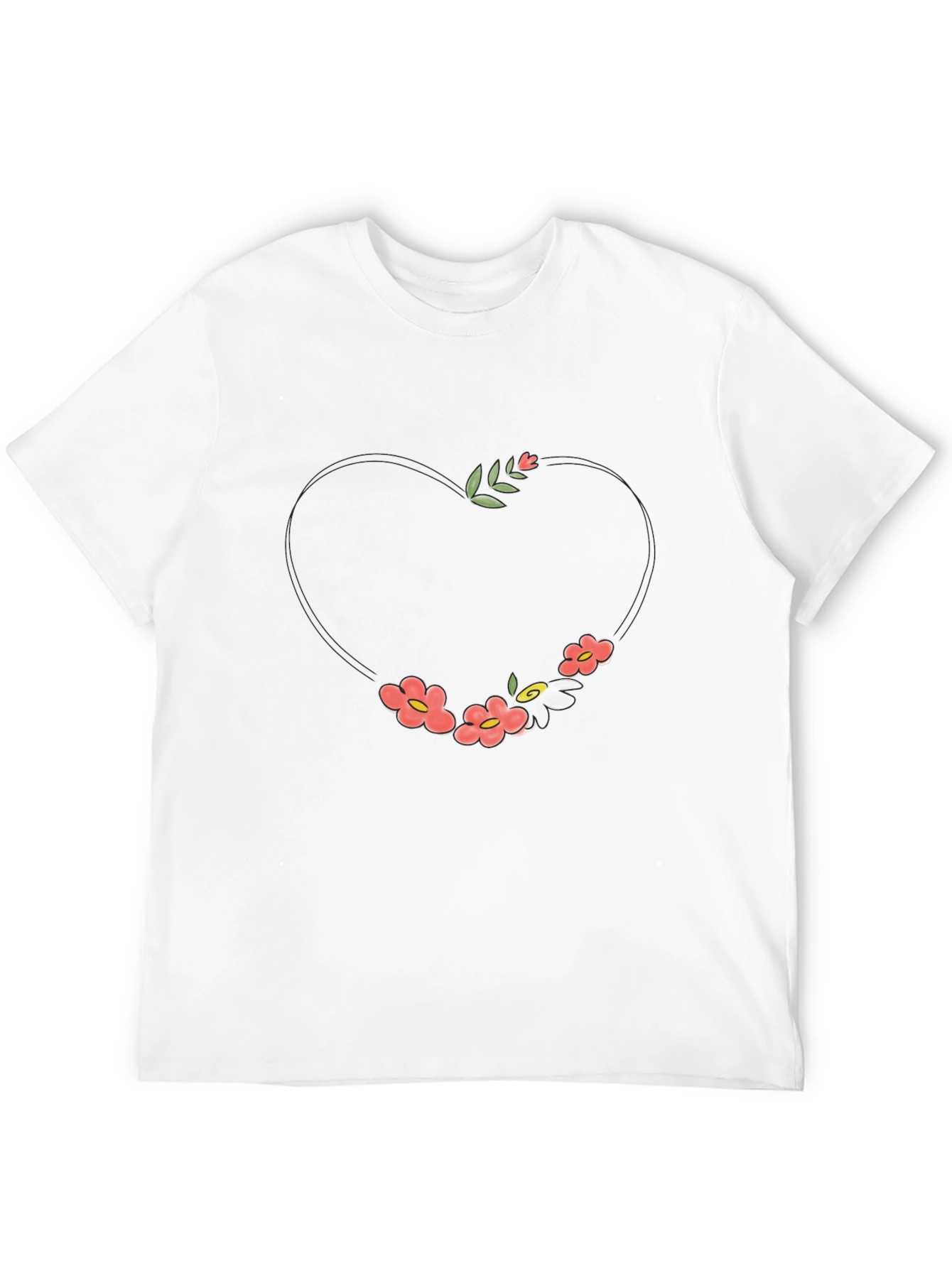 Floral Heart Graphic Tee - Stylish & Unique