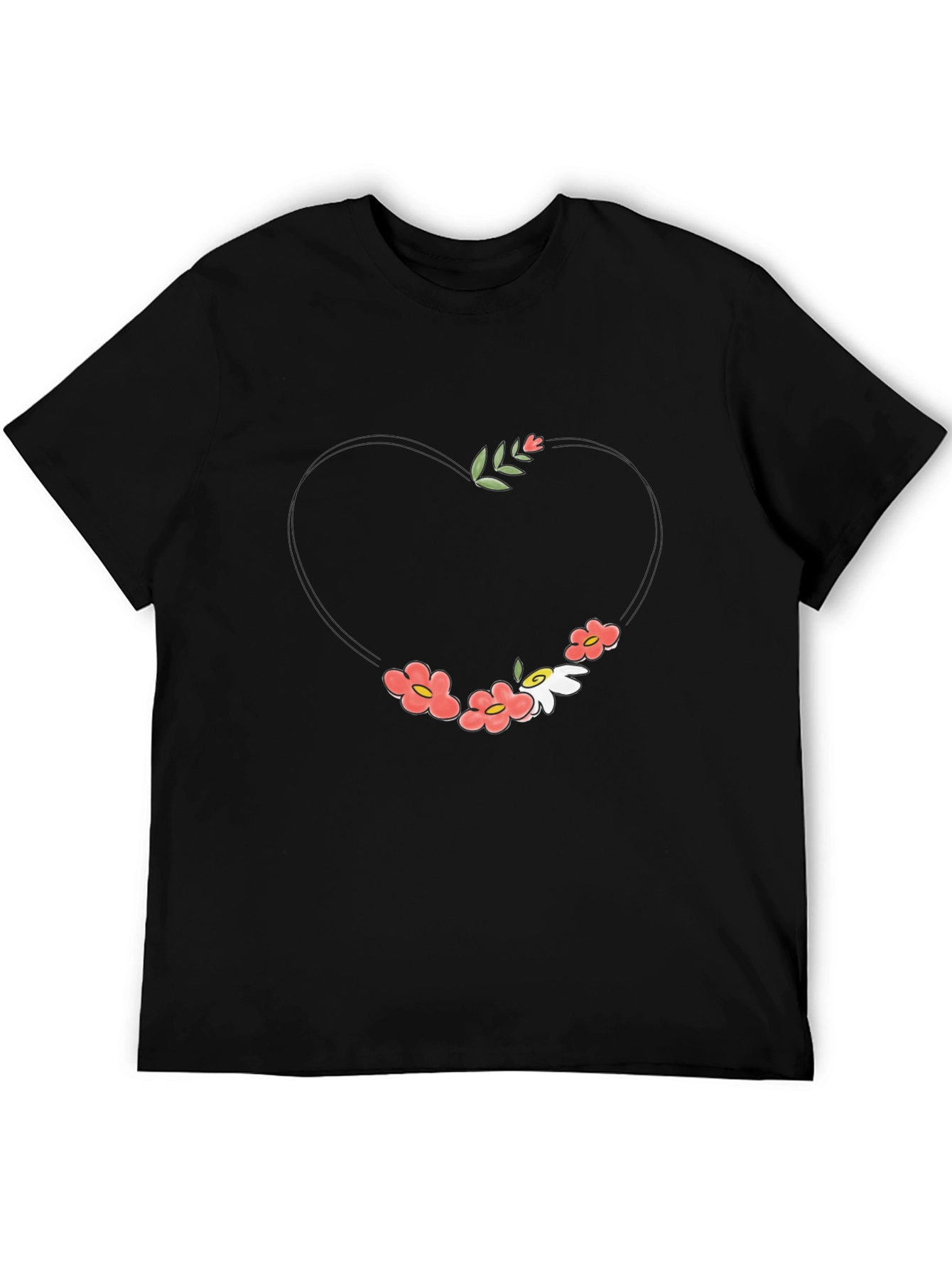 Floral Heart Graphic Tee - Stylish & Unique