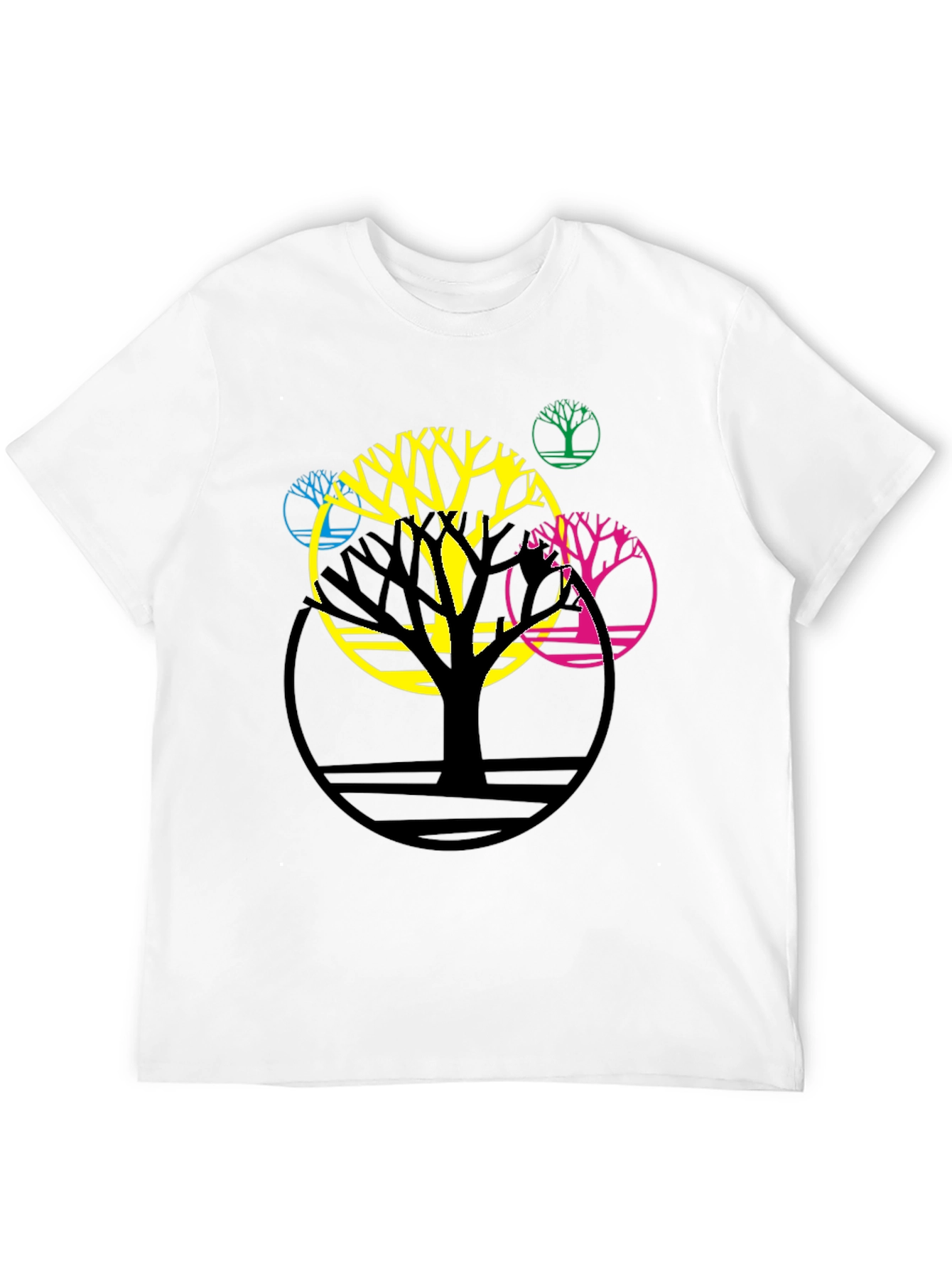 Abstract Tree Graphic Tee - Modern Black T-Shirt