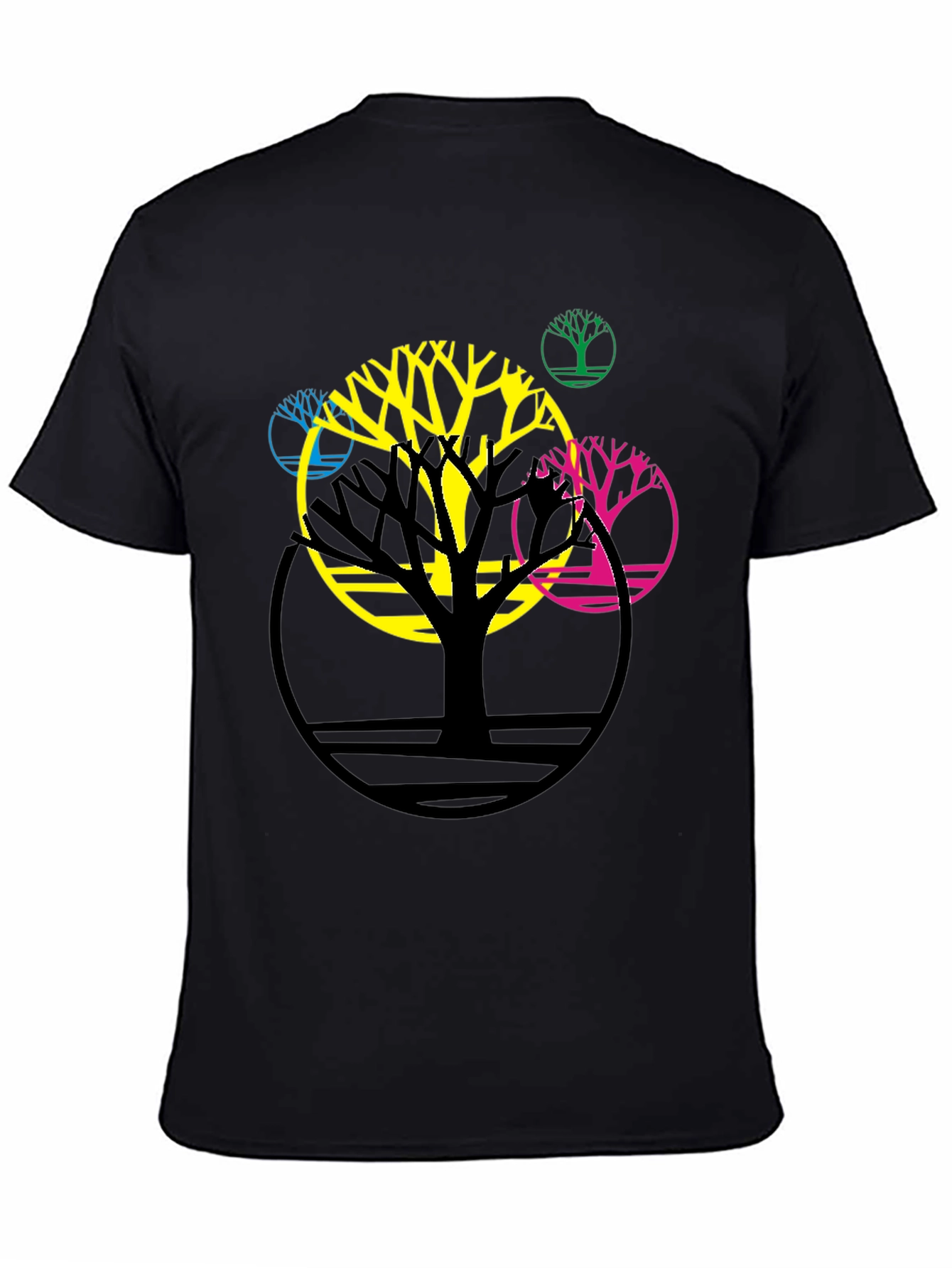 Abstract Tree Graphic Tee - Modern Black T-Shirt